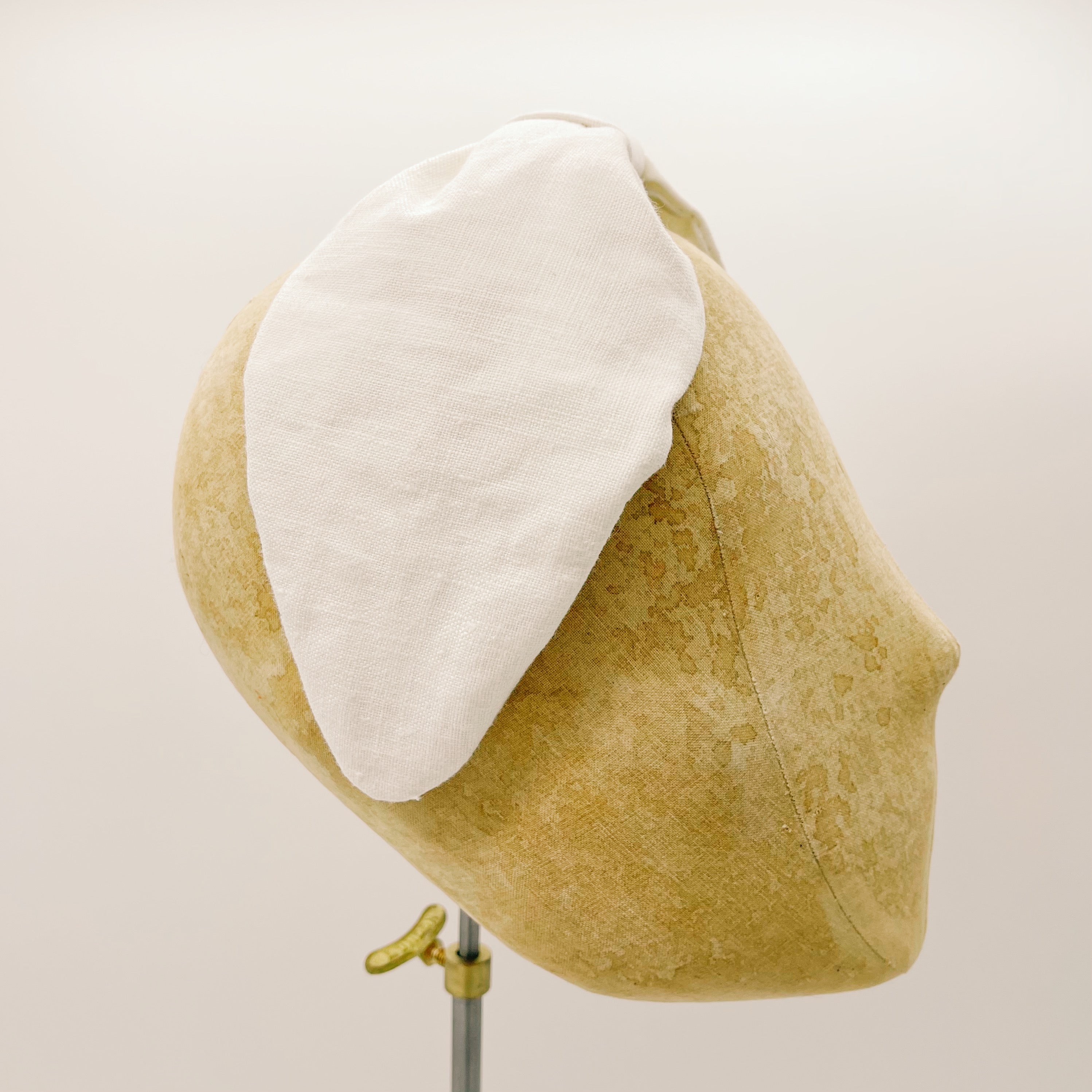 Headband Linen White Leaf