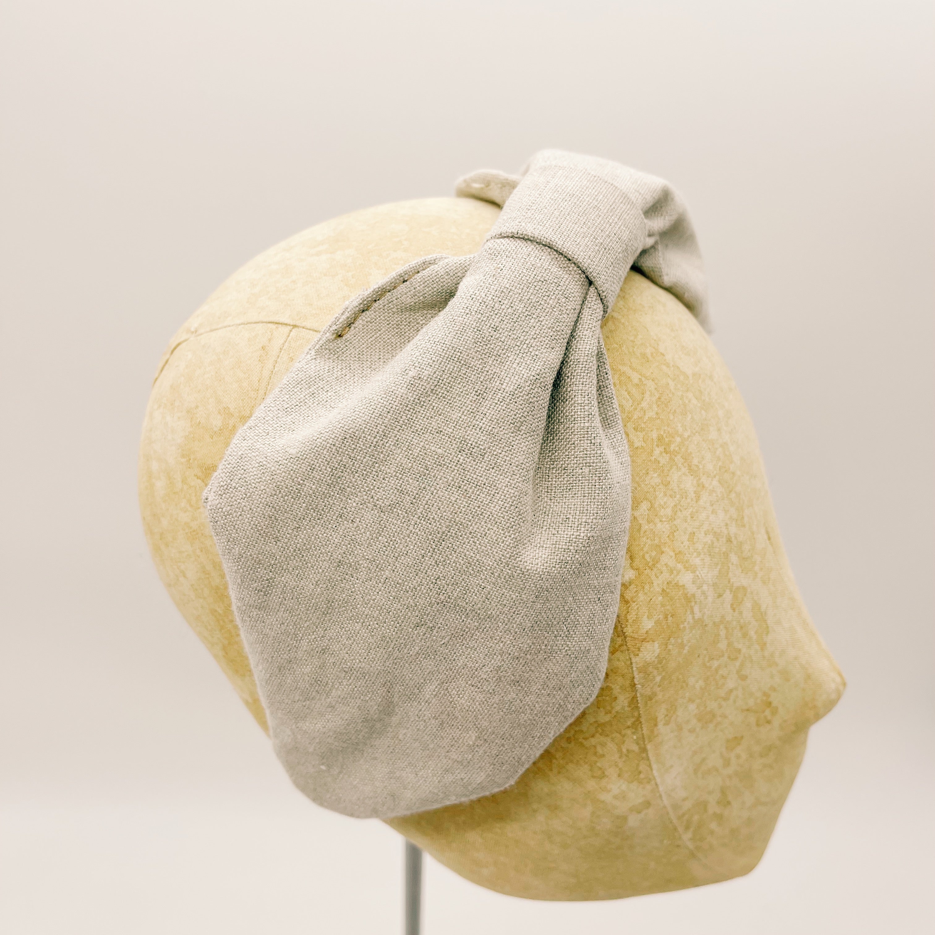 Linen Headband Natural Light Leaf
