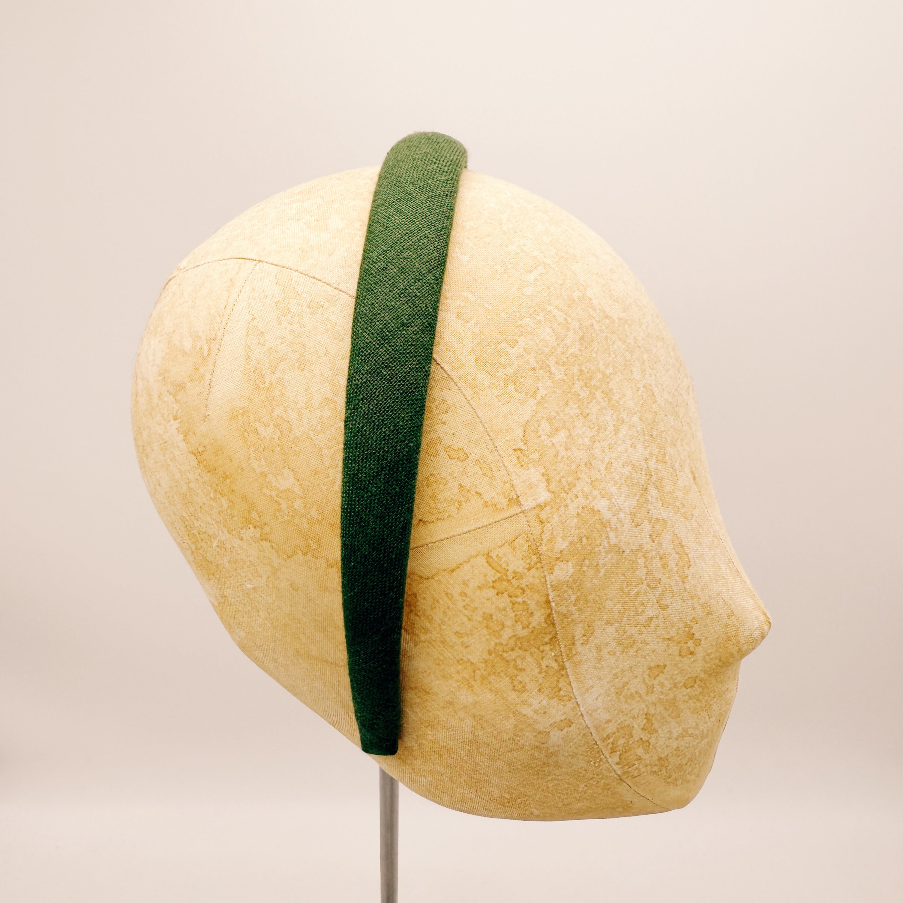 Dark Green Linen Mini Headband