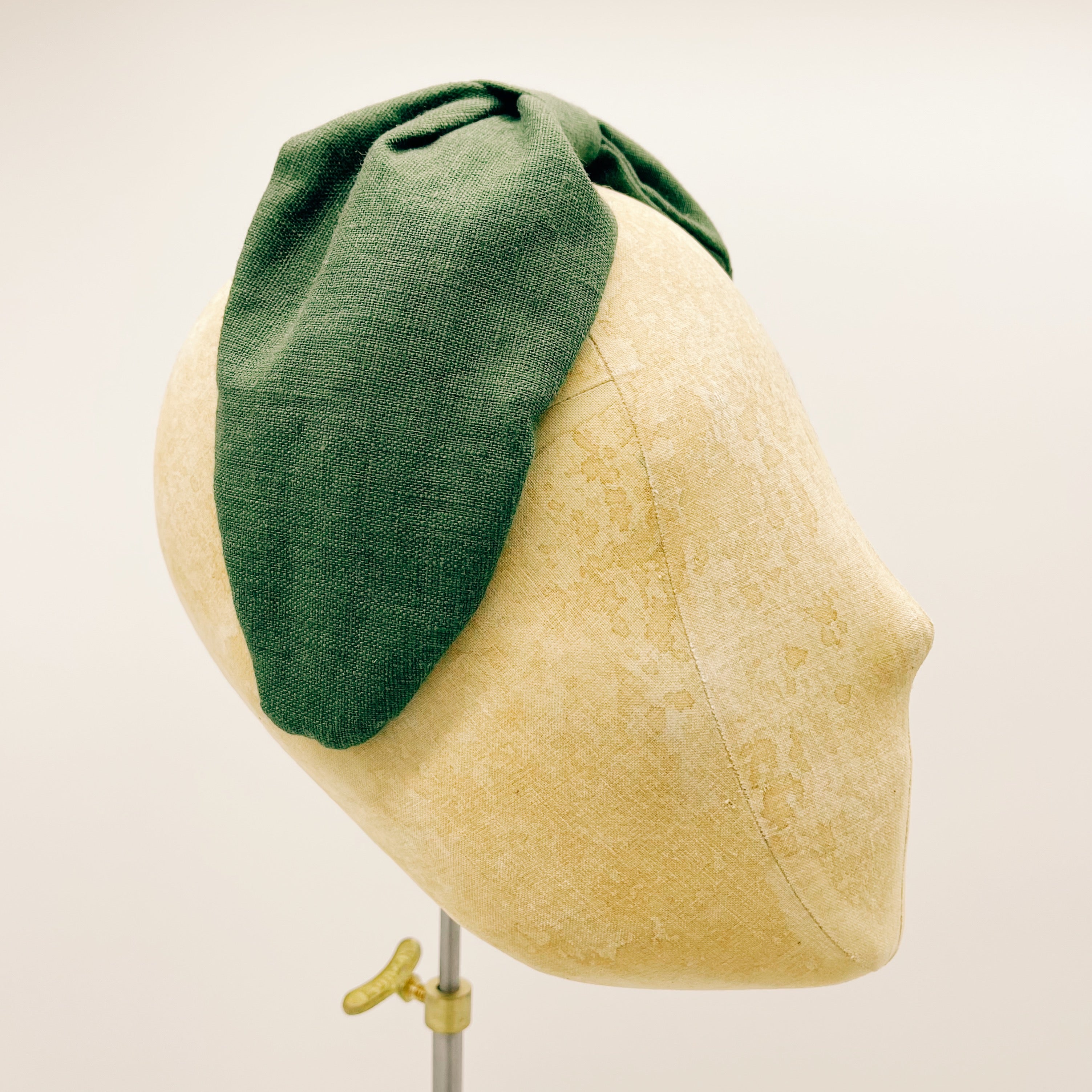Cerchietto Lino Dark Green Leaf
