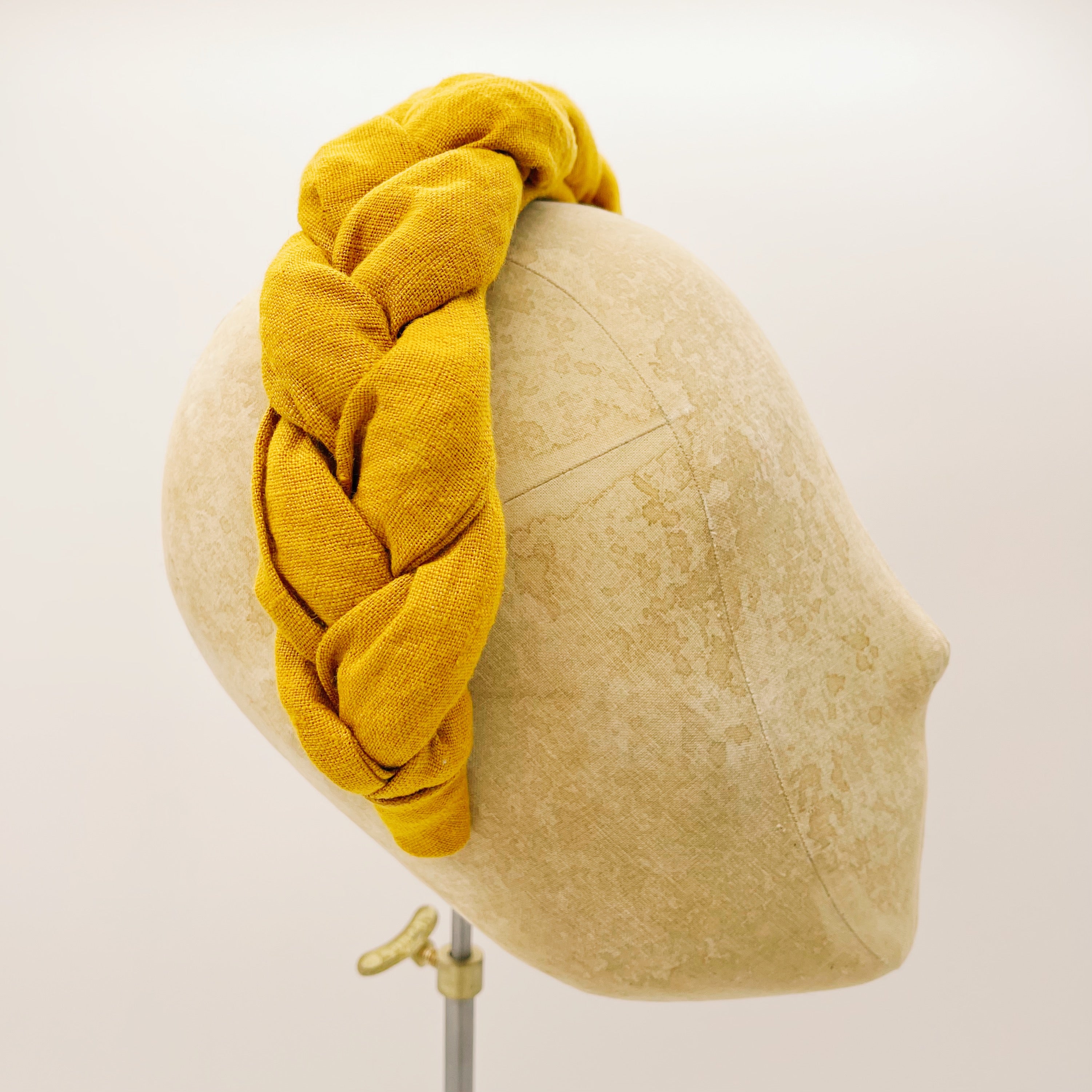 Linen Mustard Braided Headband