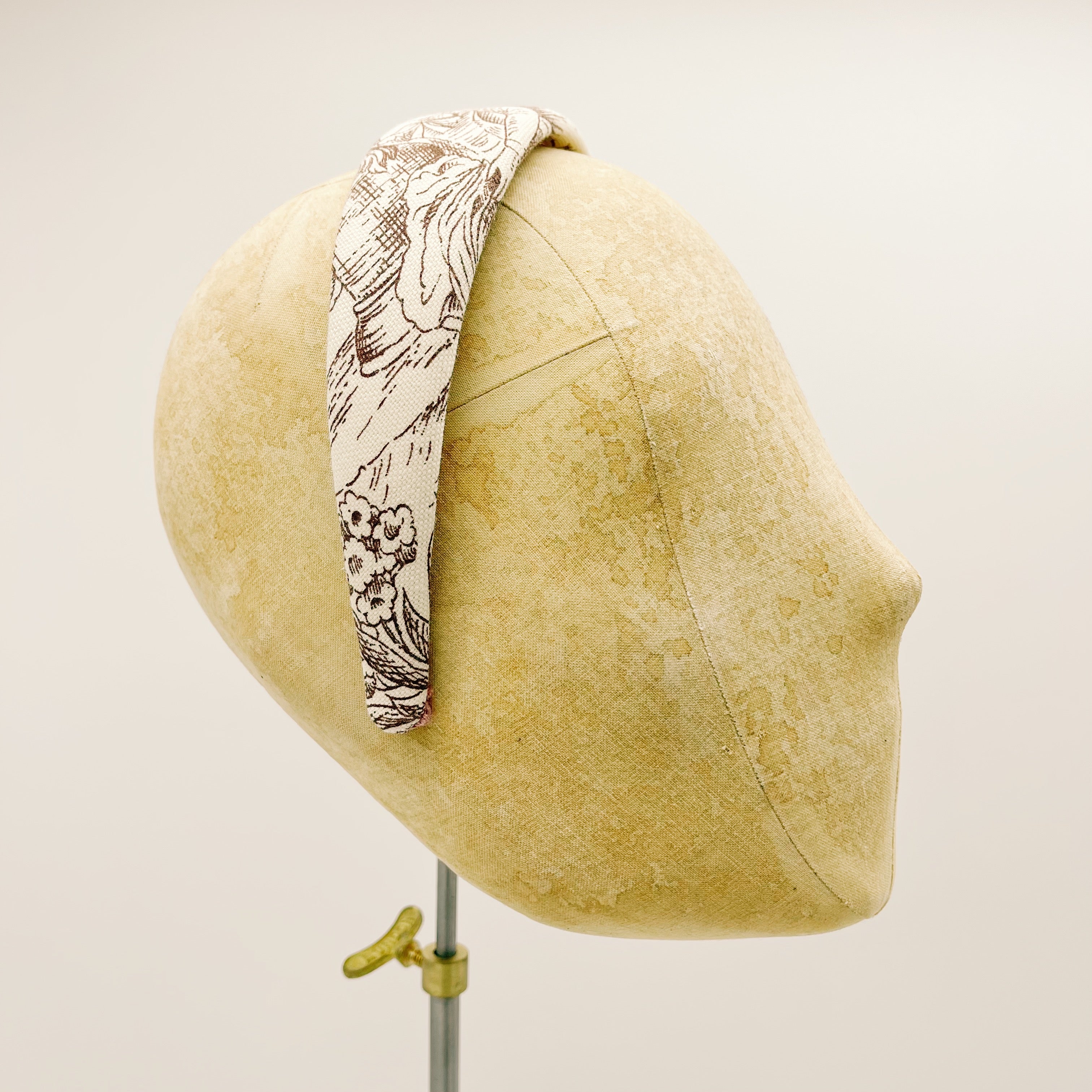 Cerchietto Velluto Toile de Jouy Brown