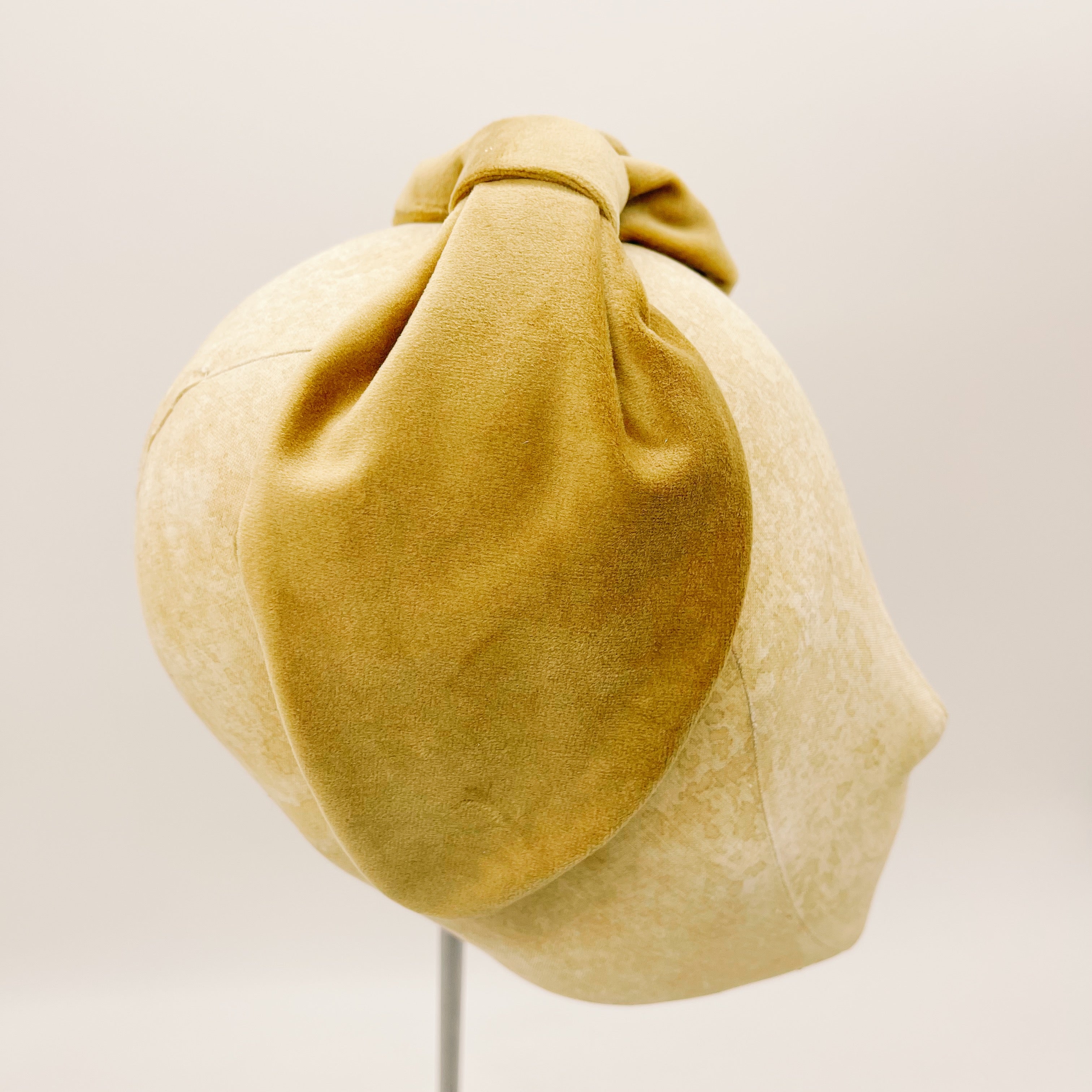 Serre-tête velours Feuille Ocre