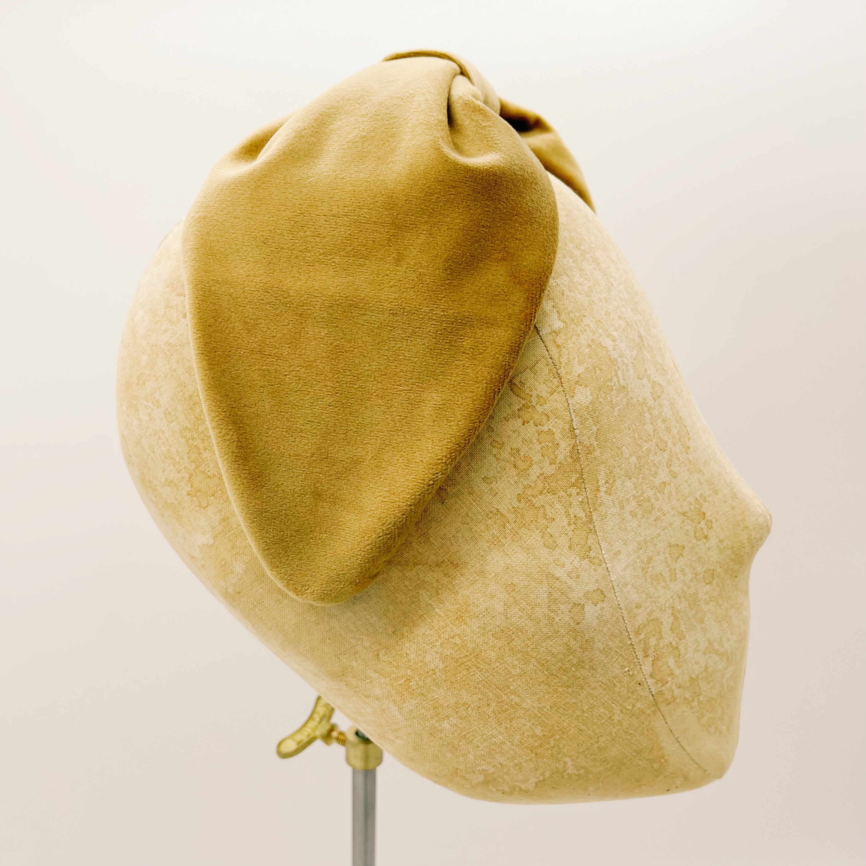 Serre-tête velours Feuille Ocre