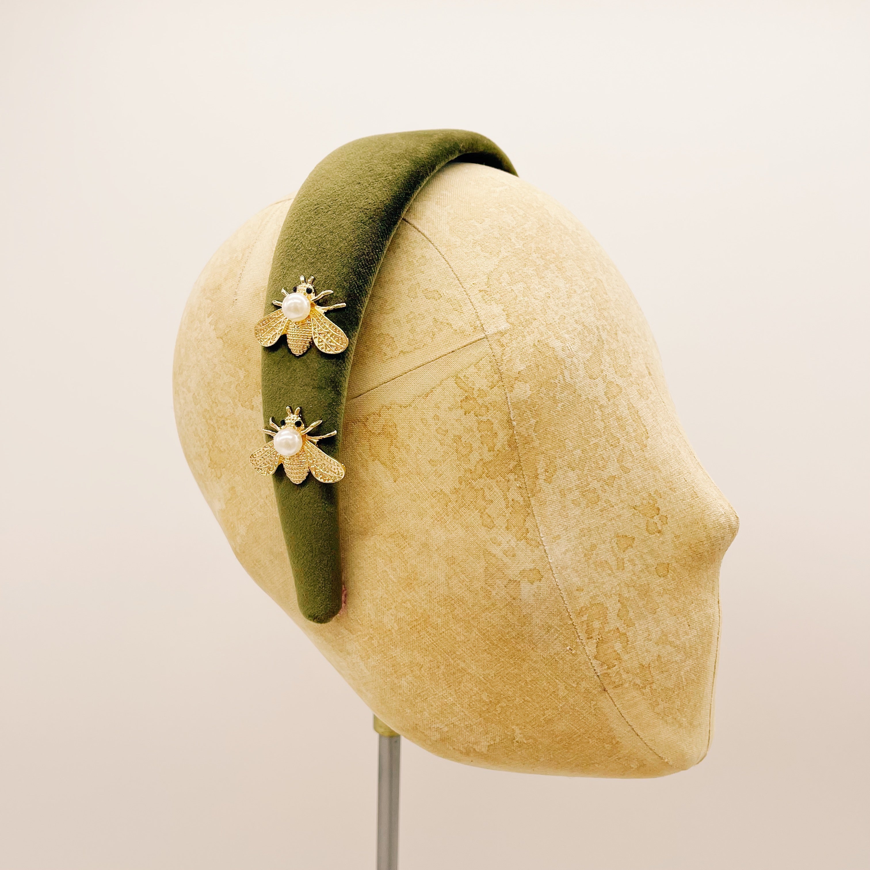 Grey Velvet Mini Headband