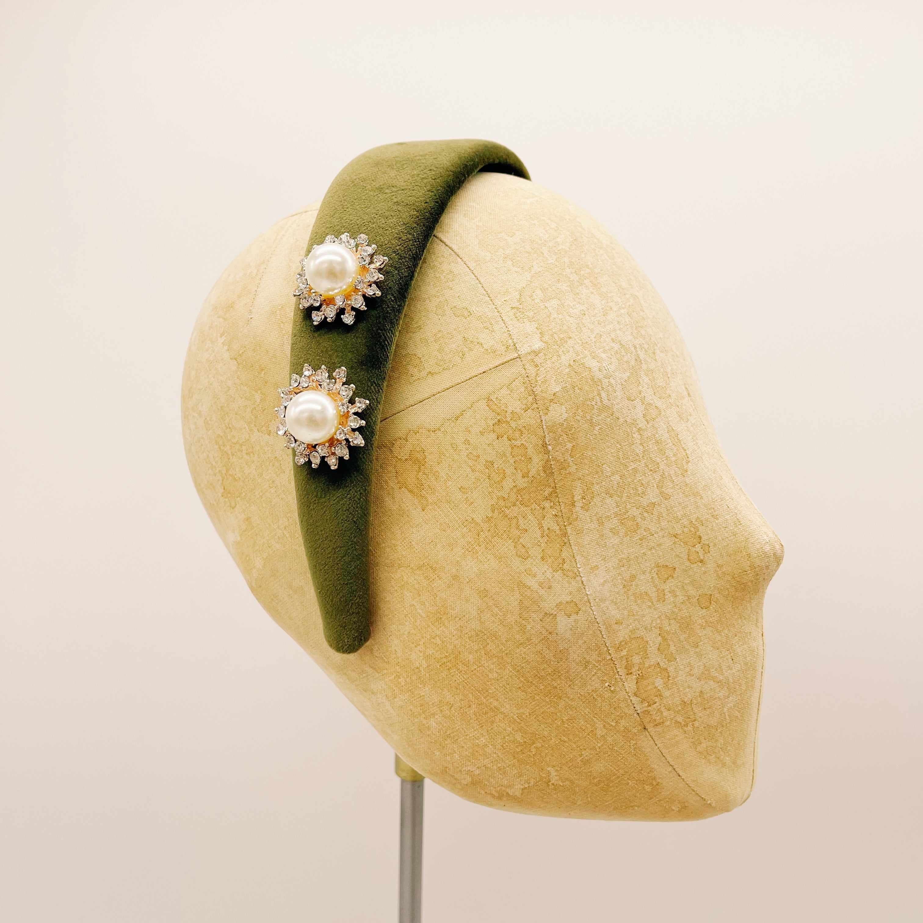 Grey Velvet Mini Headband
