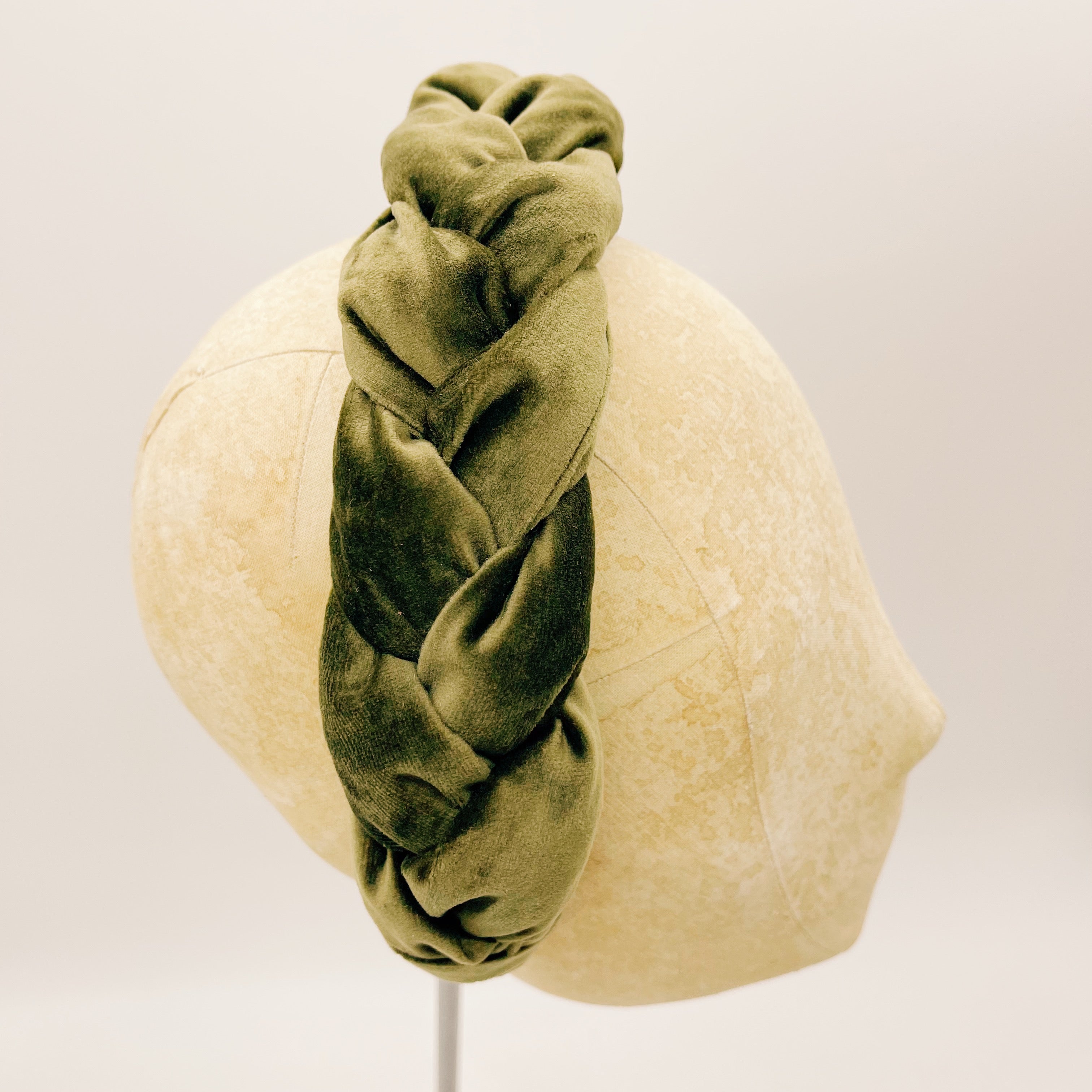 Velvet Headband Bush Green Braid