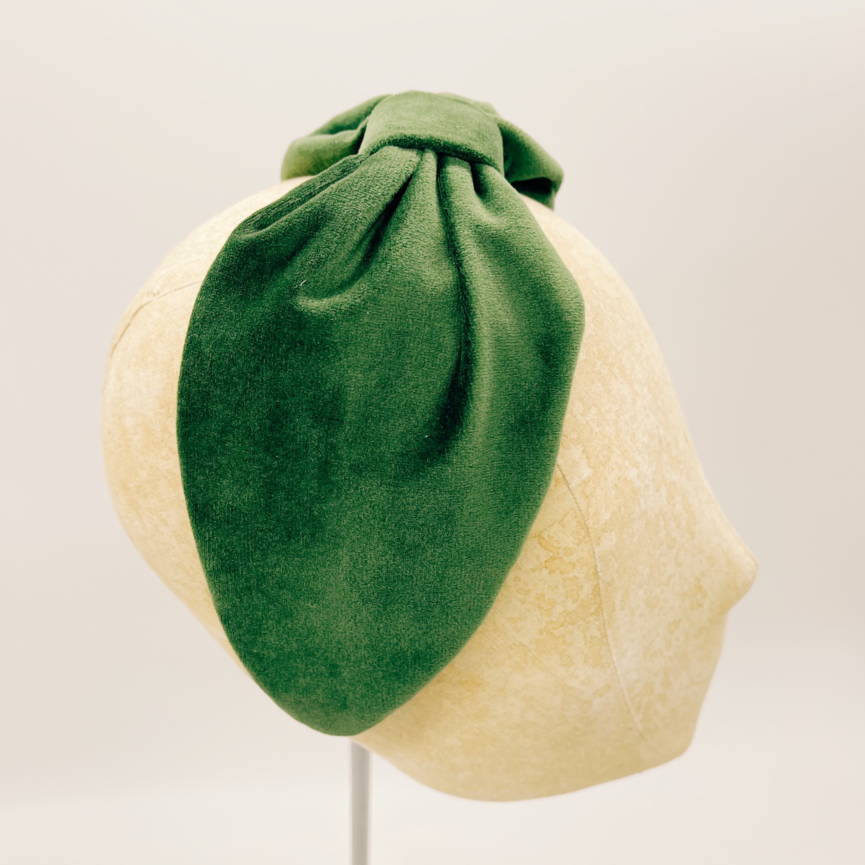 Velvet Olive Green Leaf Headband