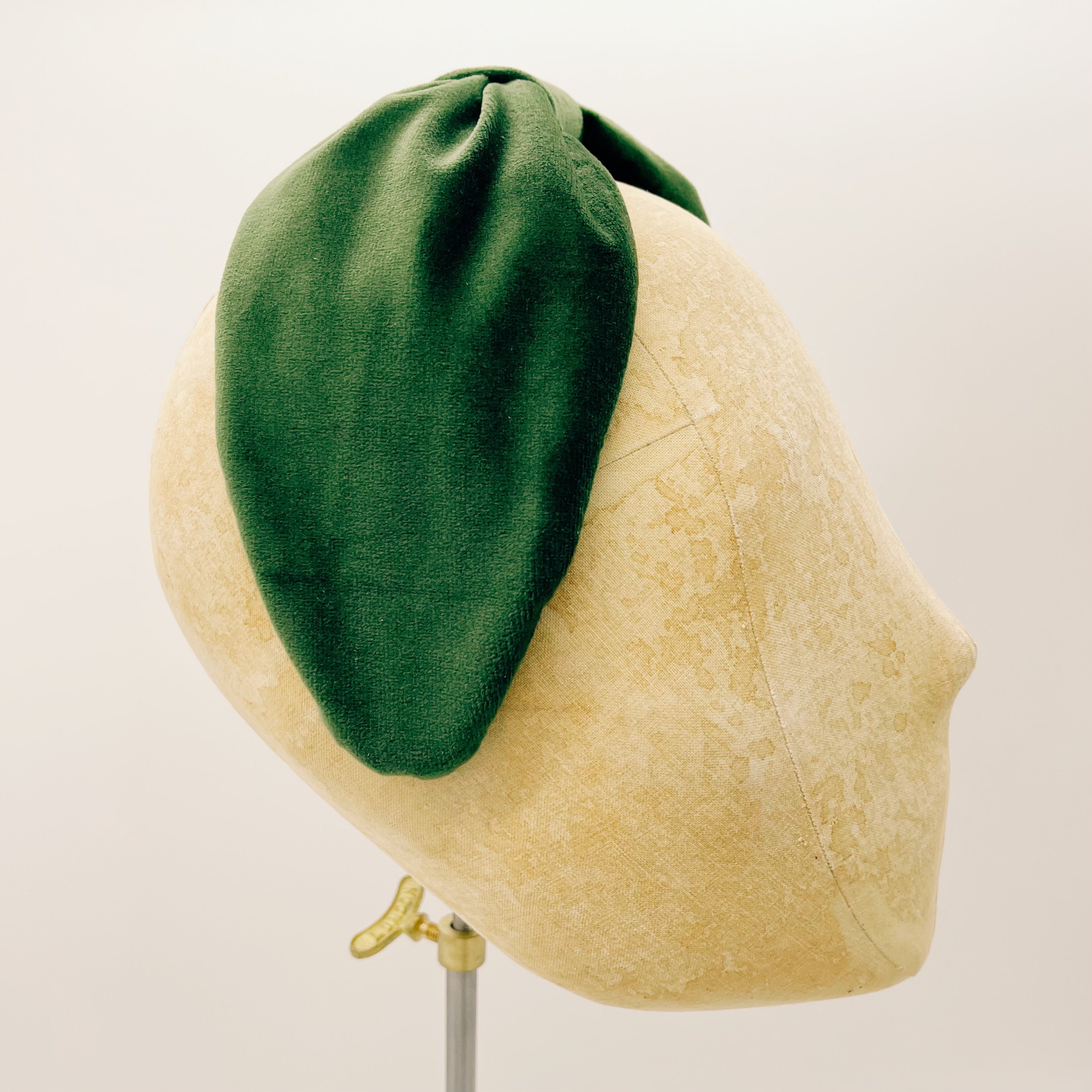 Velvet Olive Green Leaf Headband
