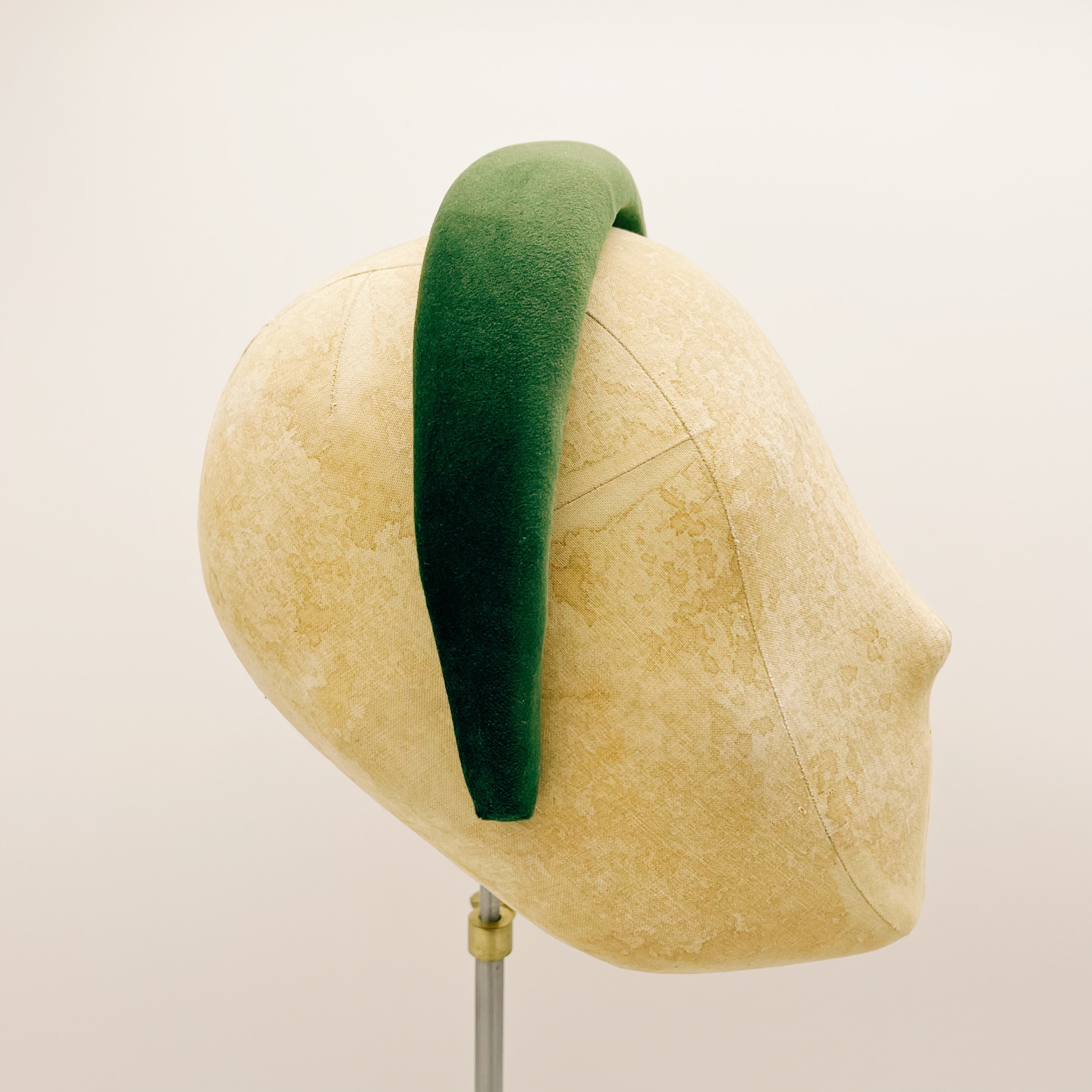 Cerchietto Velluto Olive Green Padded