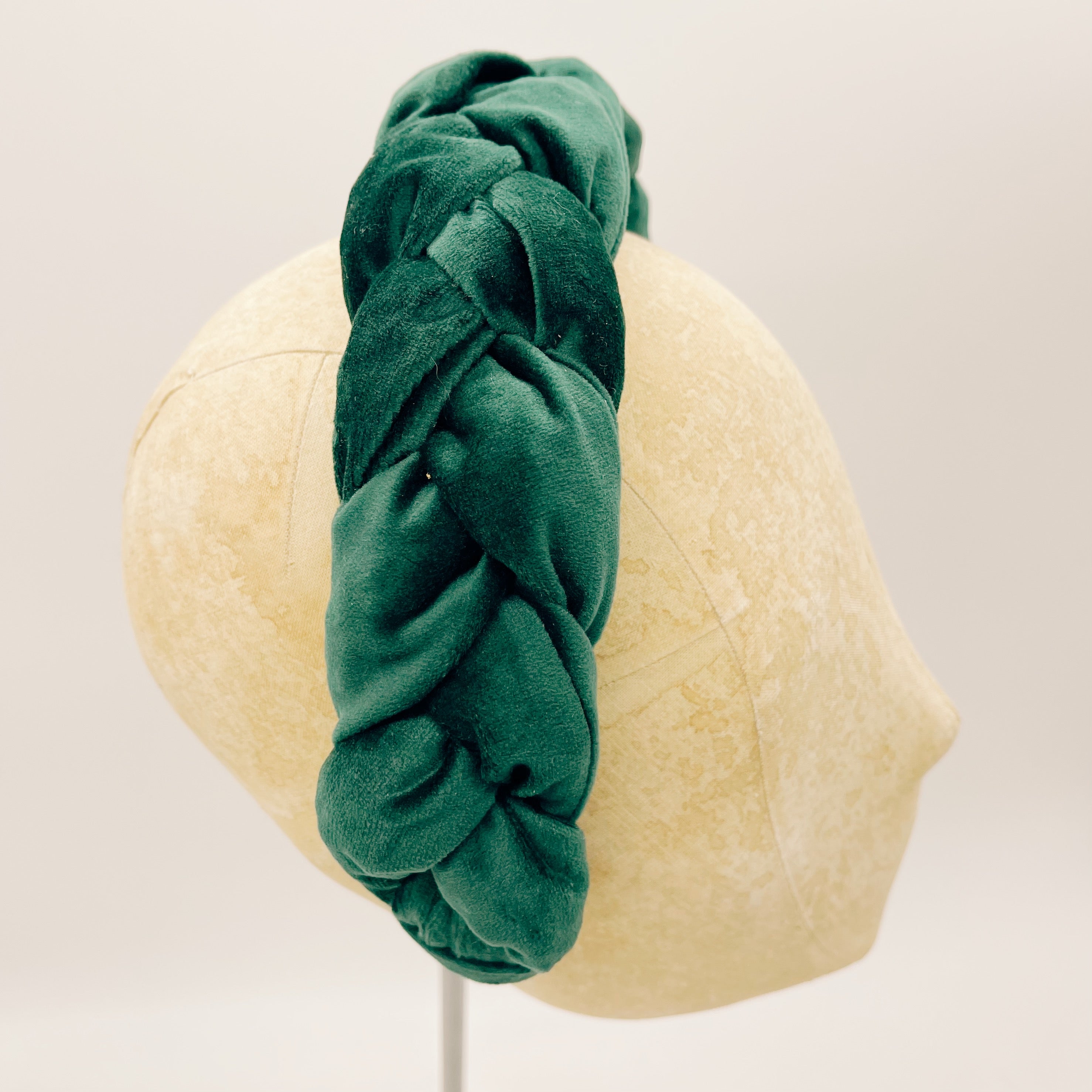 Velvet Forest Green Braid Headband