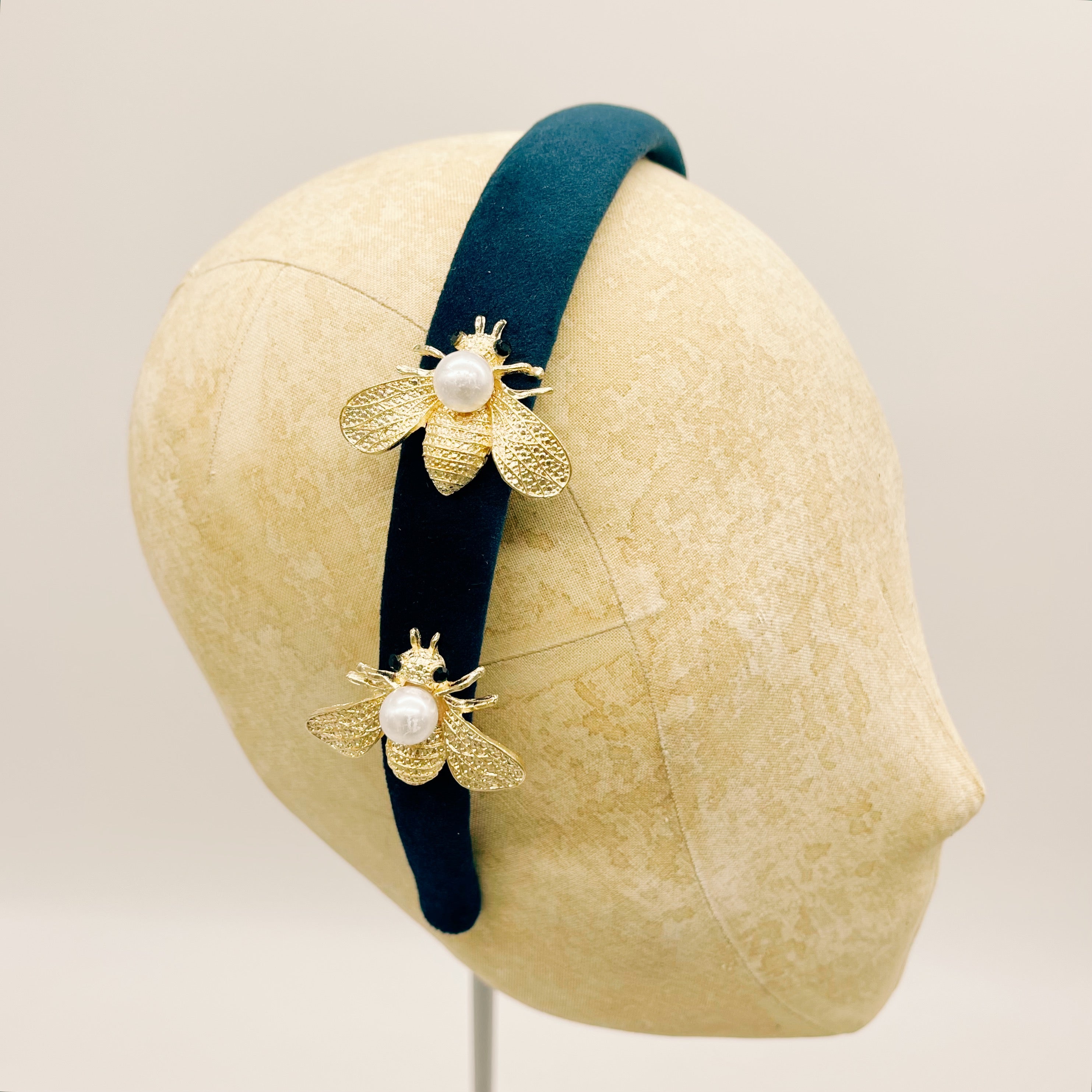Grey Velvet Mini Headband