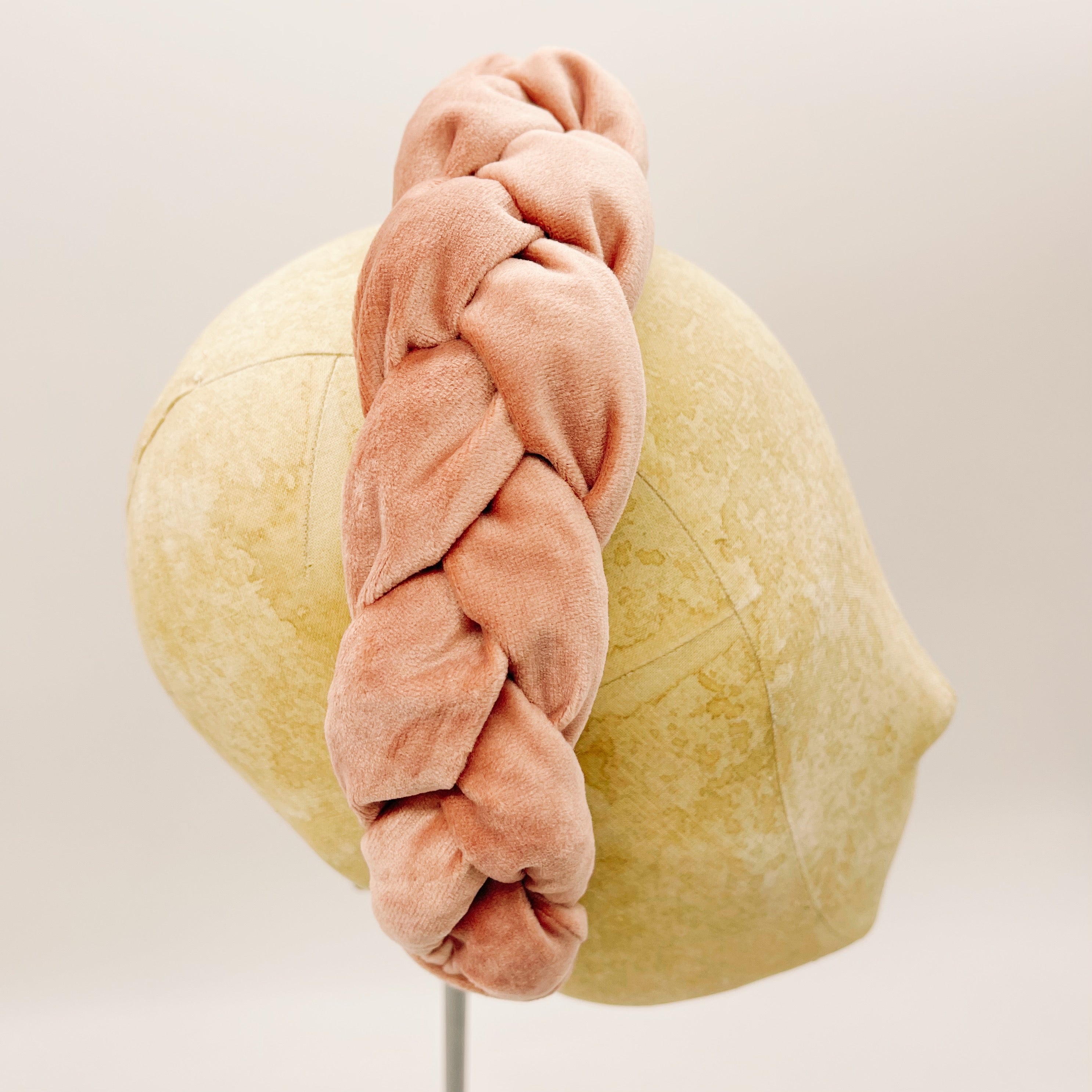 Vintage Pink Velvet Braid Headband