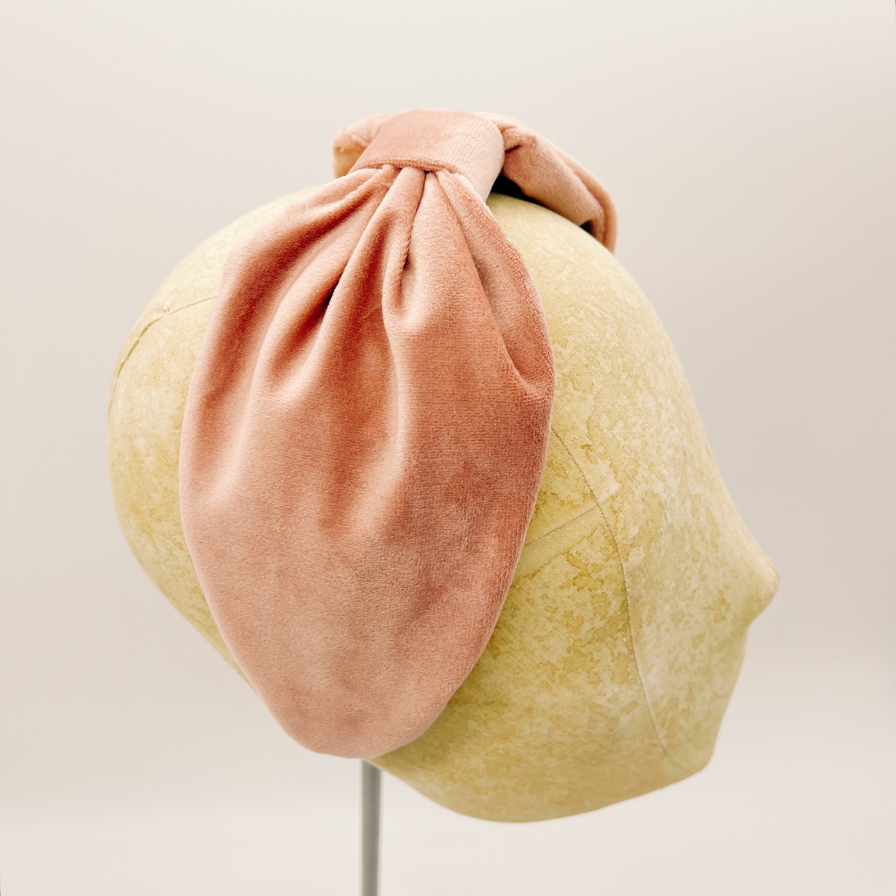 Vintage Velvet Pink Leaf Headband