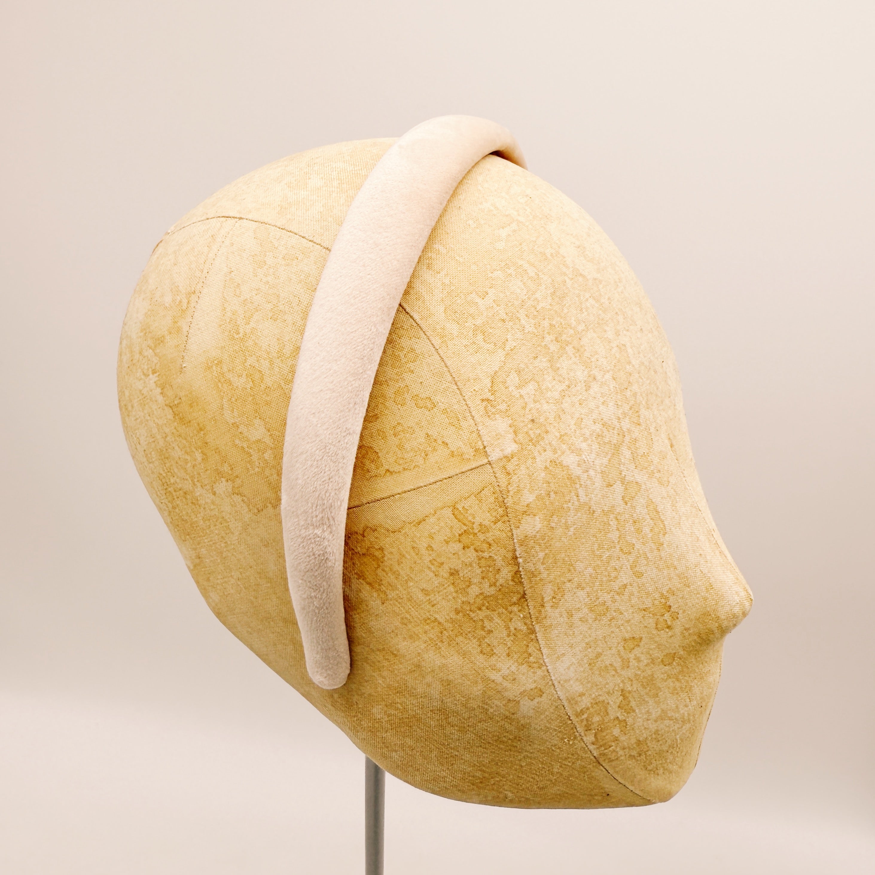 Cream Velvet Headband Mini