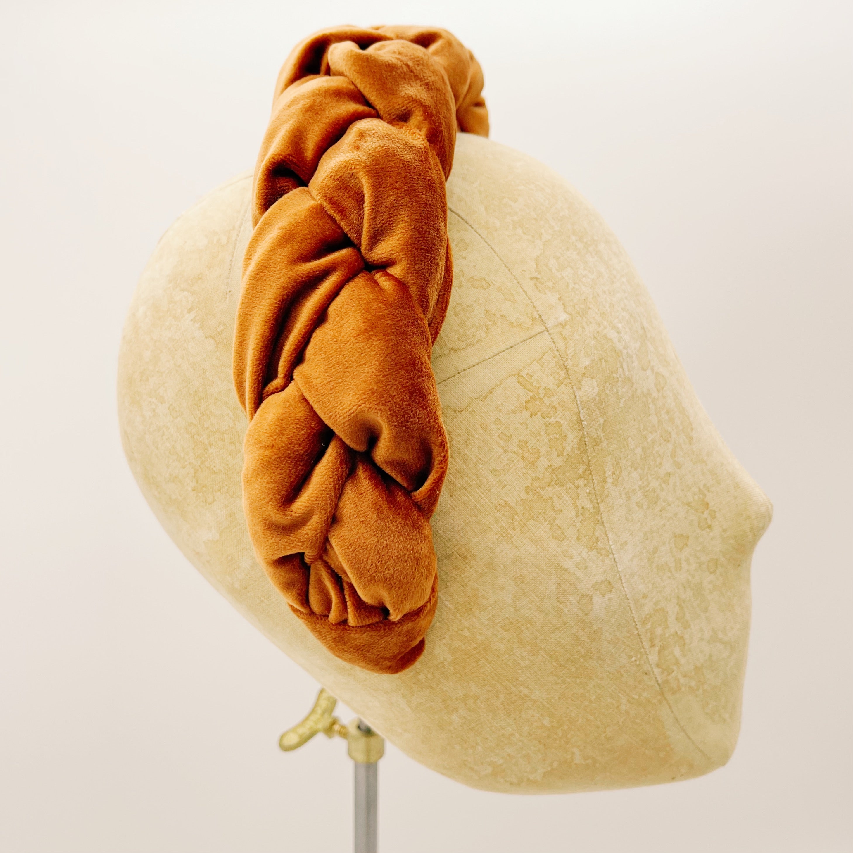 Brown Velvet Braid Headband