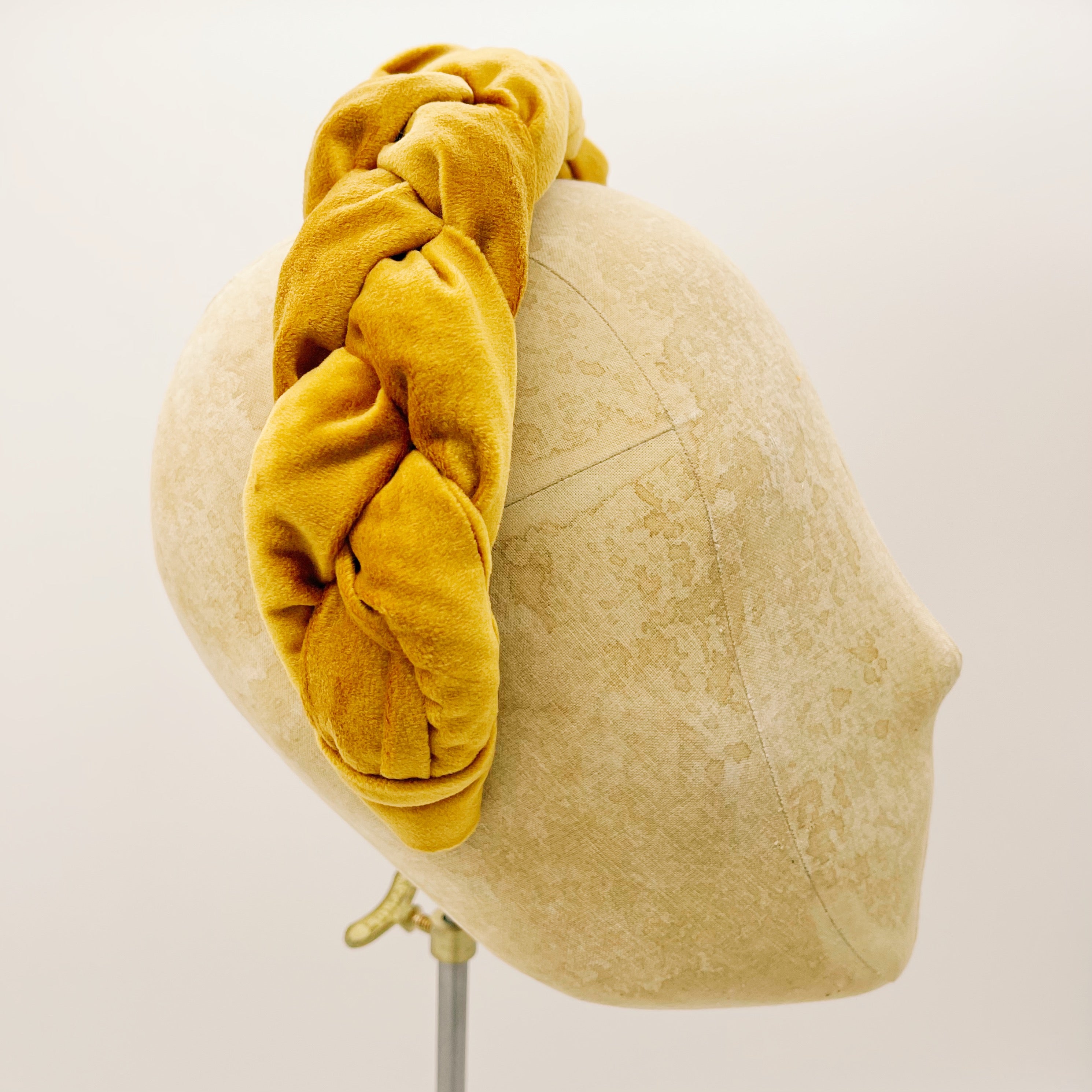 Ochre Velvet Braided Headband