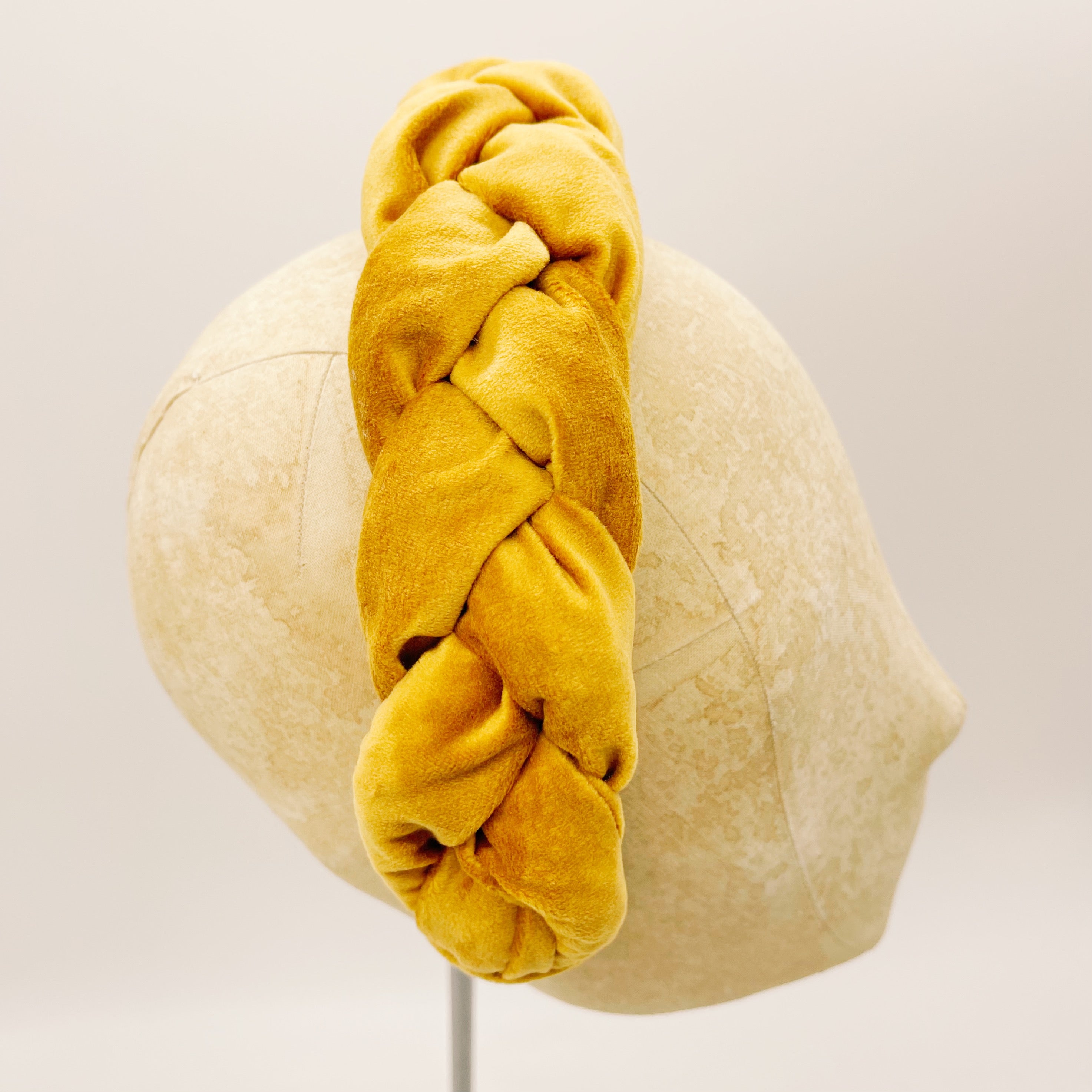 Ochre Velvet Braided Headband
