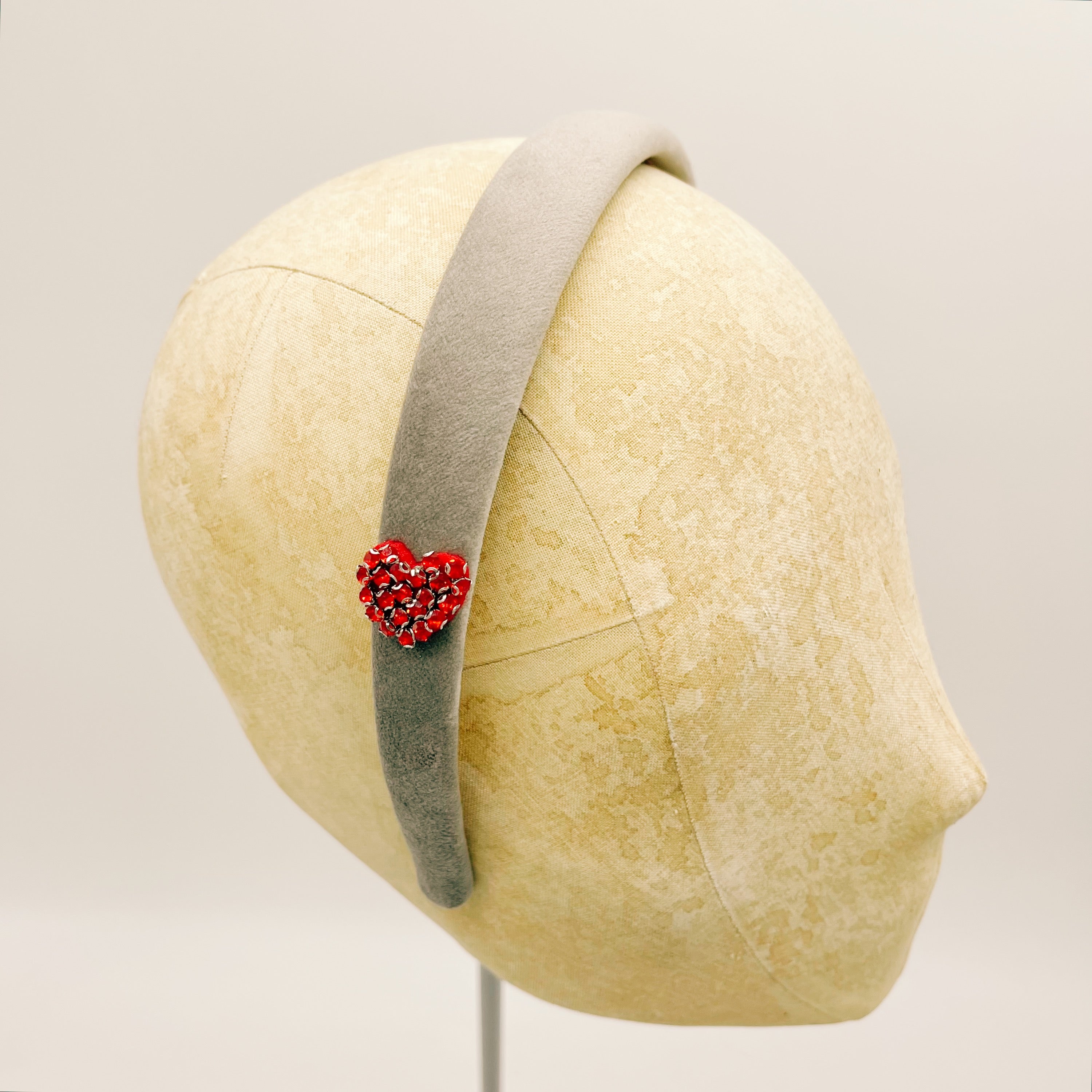 Grey Velvet Mini Headband