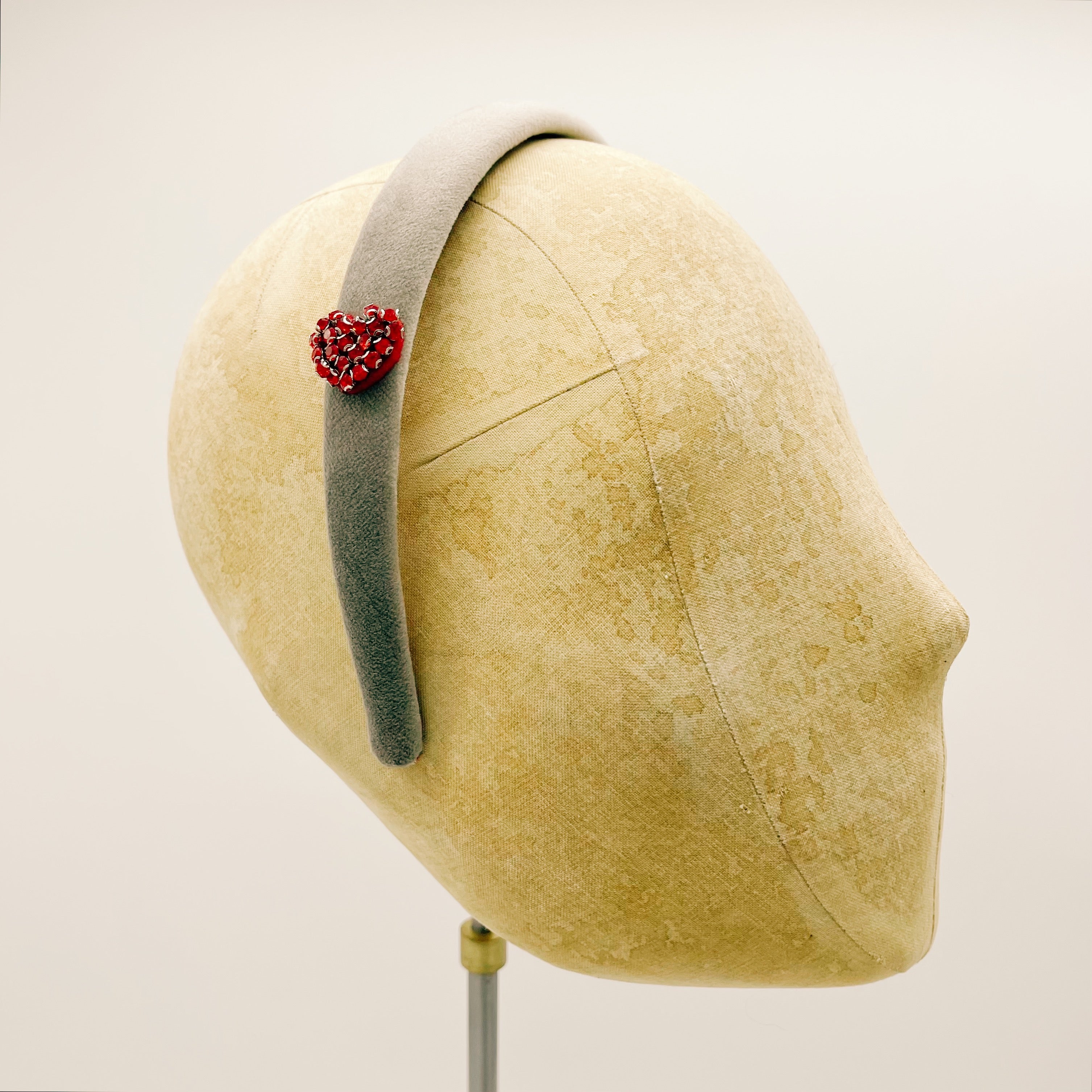 Grey Velvet Mini Headband