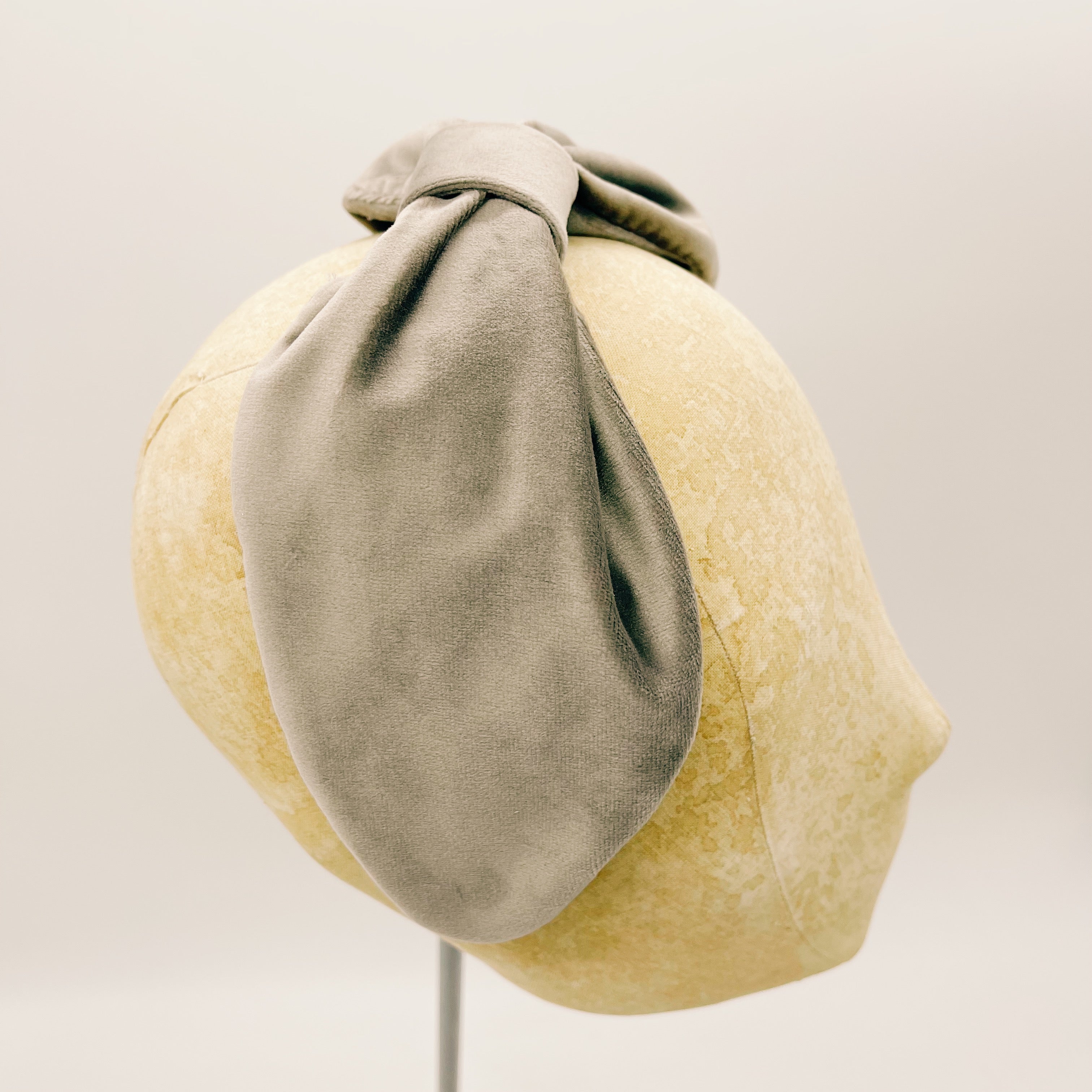 Velvet Grey Leaf Headband