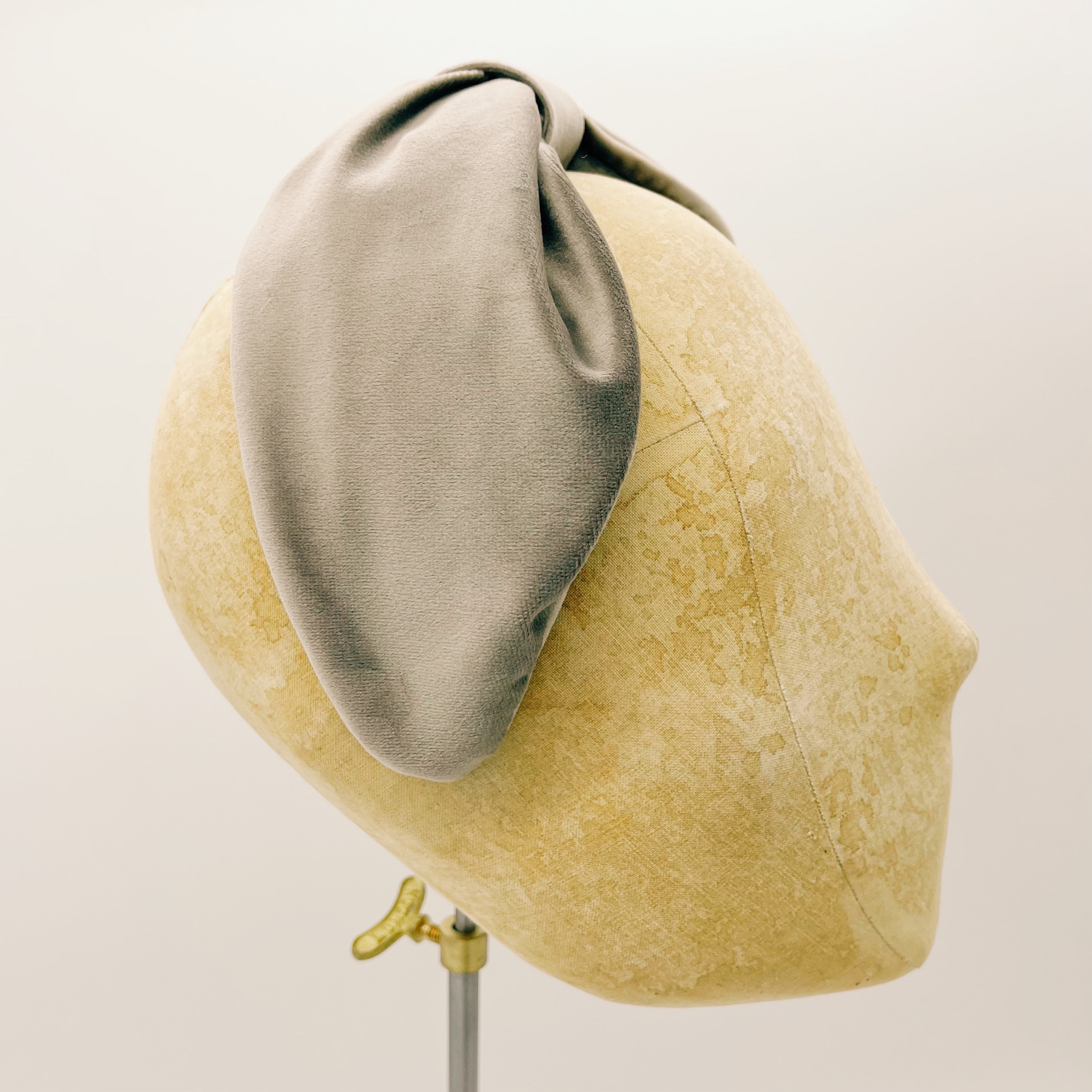 Velvet Grey Leaf Headband