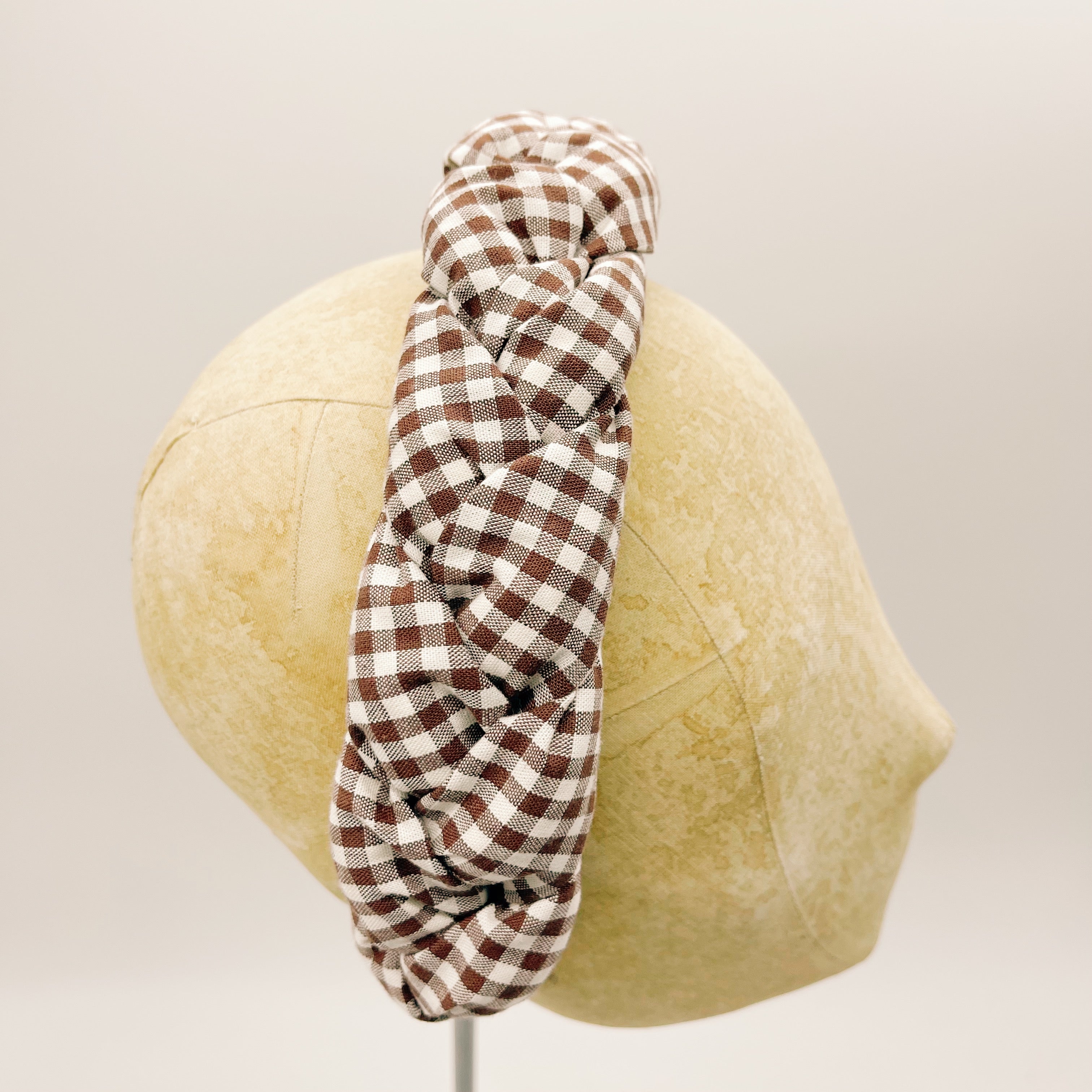 Vichy Brown Braid Headband