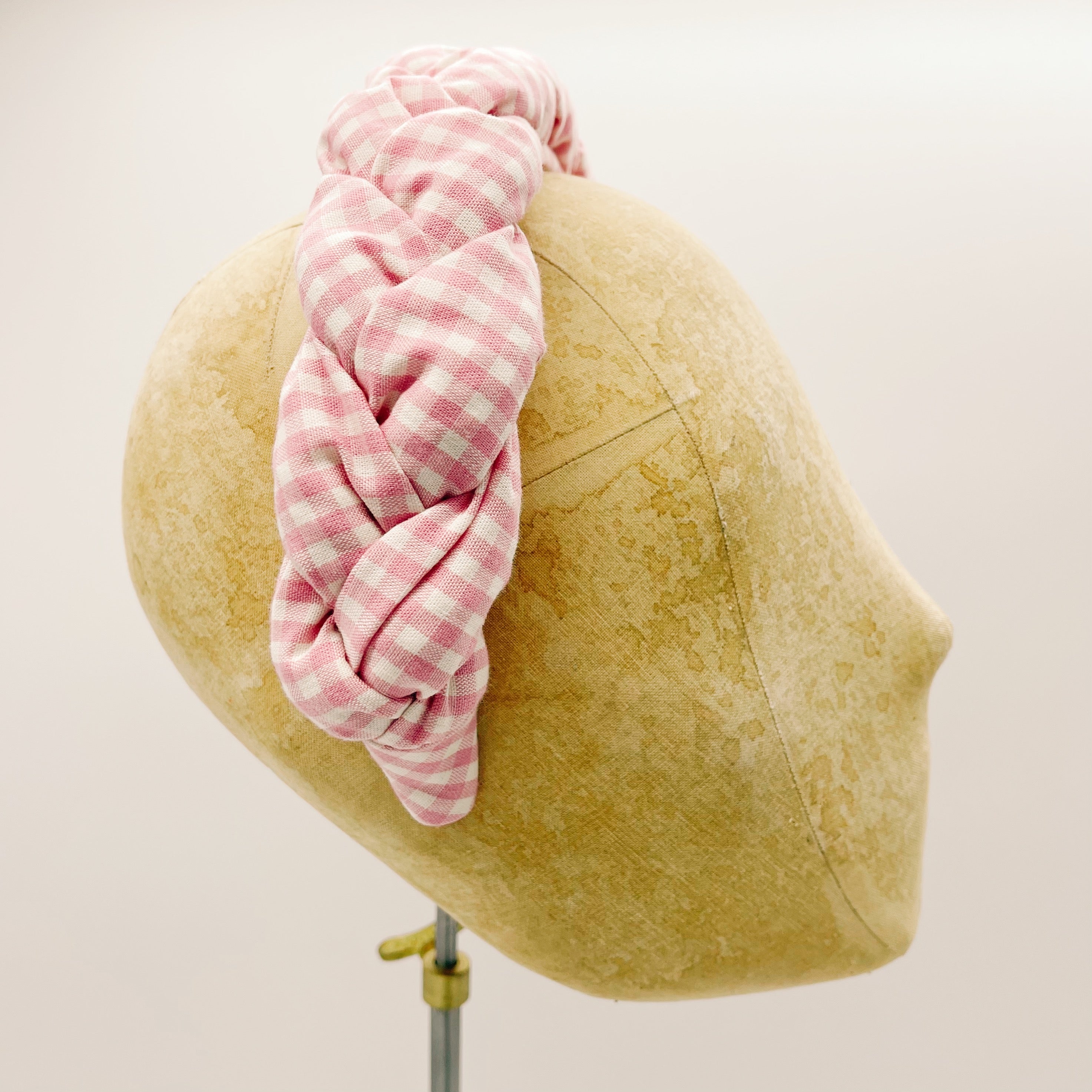 Vichy Pink Braid Headband