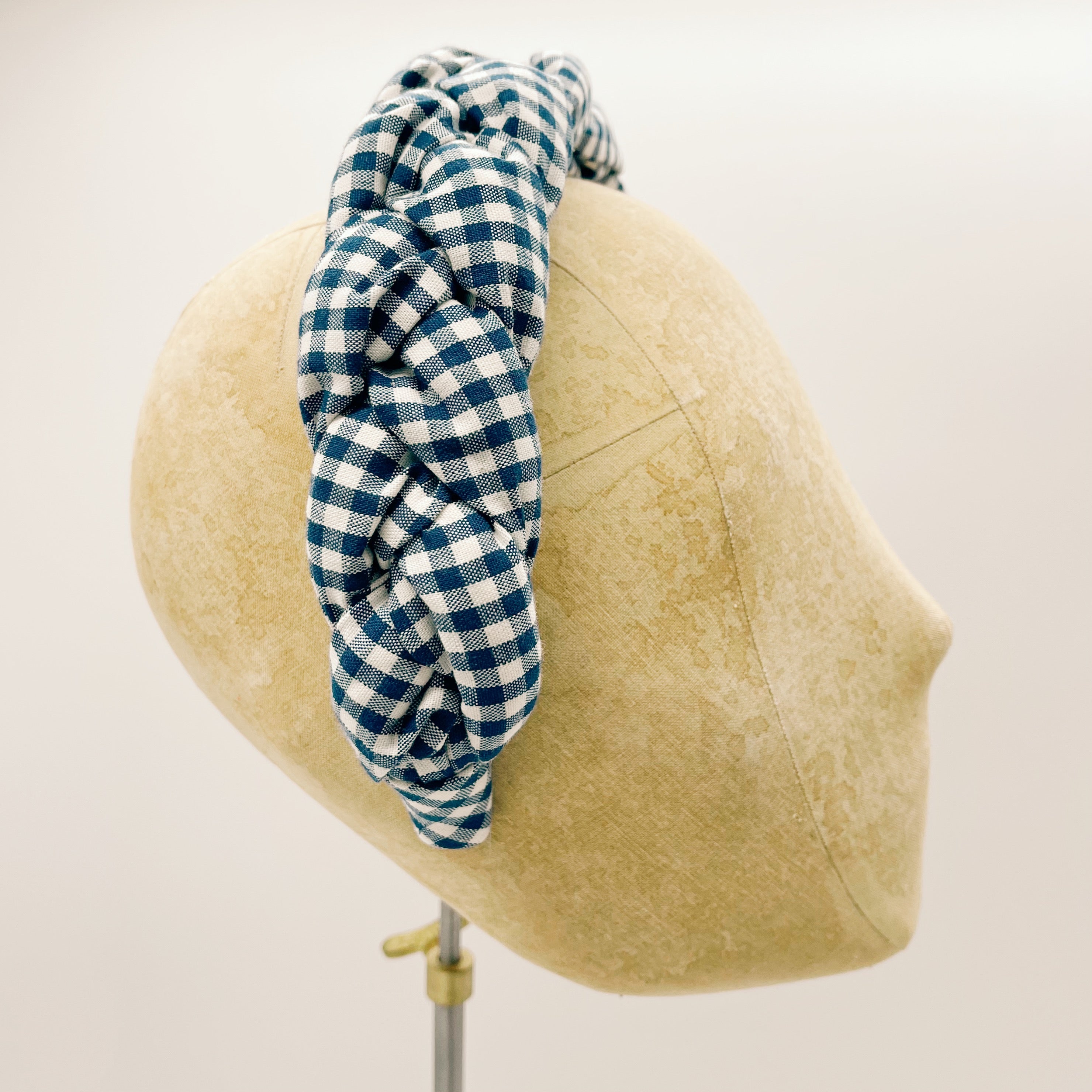 Vichy Blue Braid Headband
