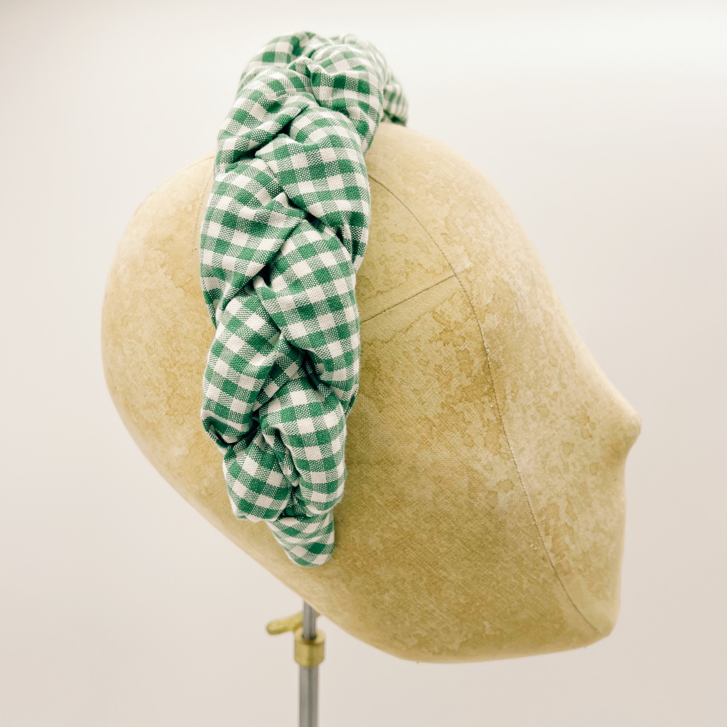Vichy Green Braid Headband