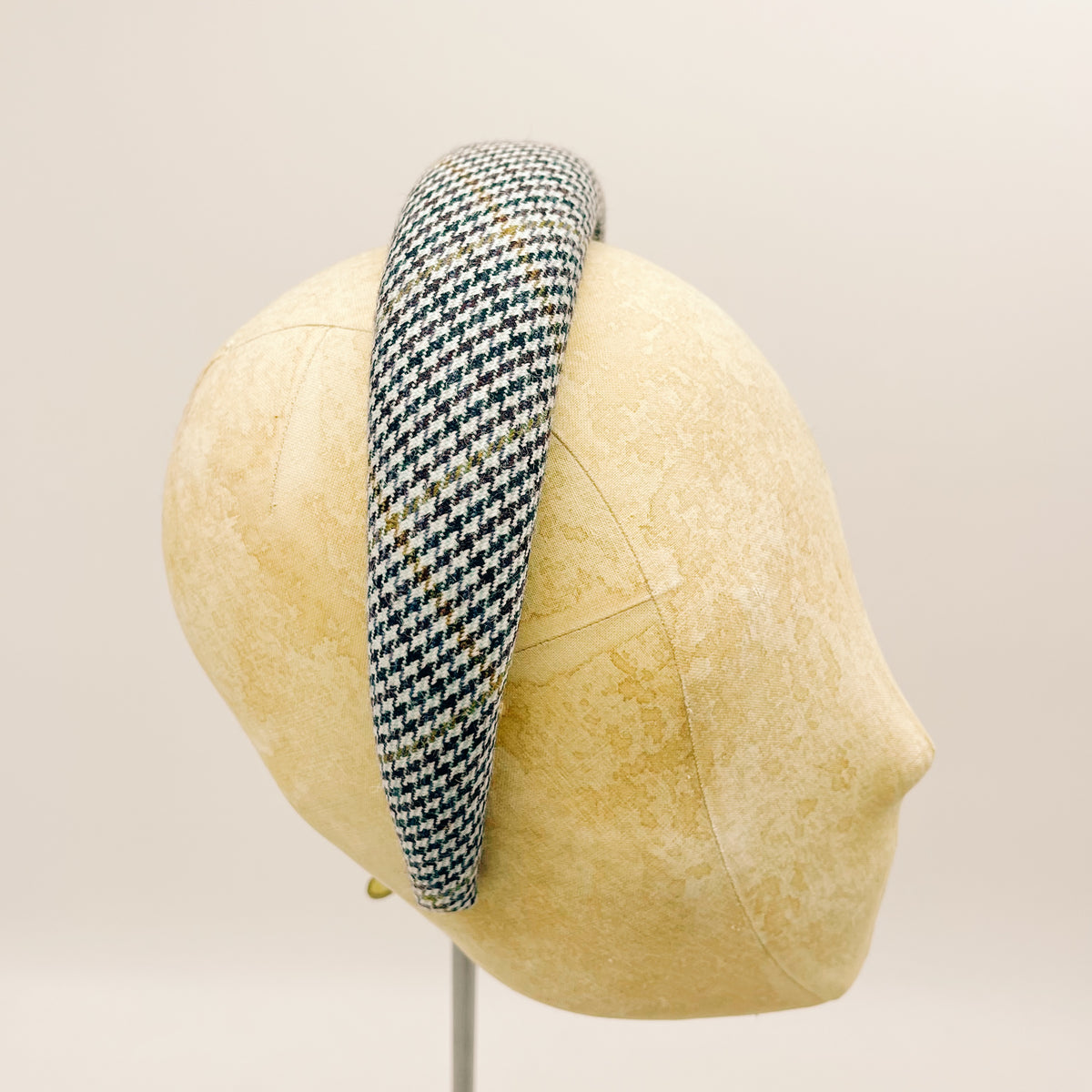 Cerchietto Pied de Poule Marine Padded